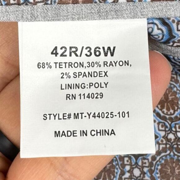 Stacy Adams Light Gray Single Two-Button Closure Suit Jacket Size 42R/36W - Picture 9 of 13